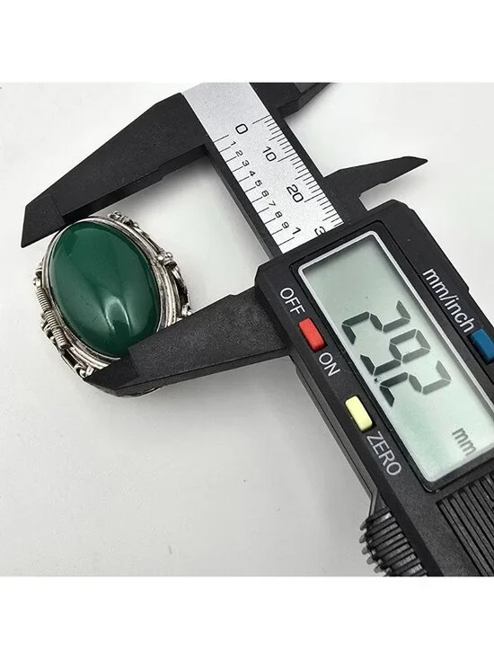 Vintage Taxco Sterling Silver Green Onyx Locket Brooch Mexico Eagle Mark 1 - Picture 11 of 13